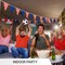 G128 American USA Star & Stripe Pennant Banner | Flag 7 x 8 Inch, Full String 9.8 Feet | Printed 150D Polyester, Decorations For Bar, School, Festival Events Celebration (Total 10 PCS)